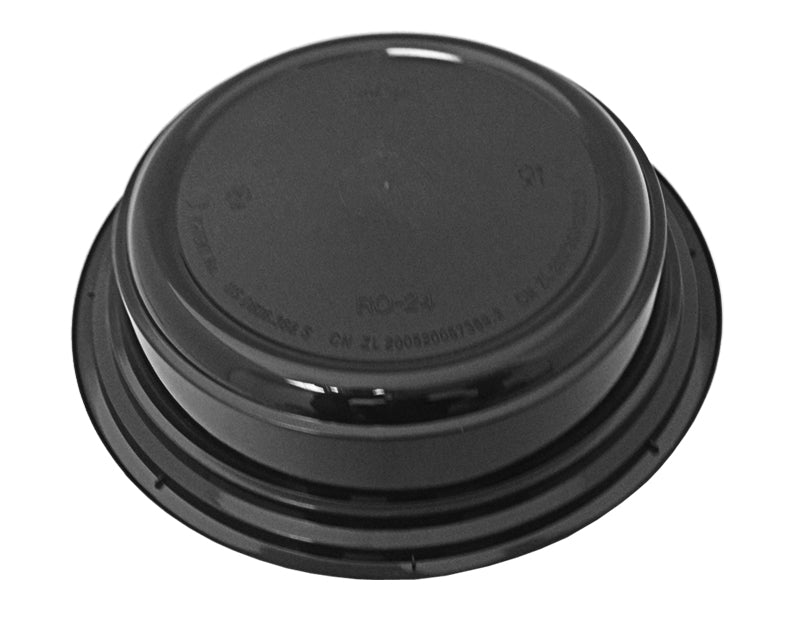 24 oz. 7" Round Black Container w/Lid Combo 150/CS