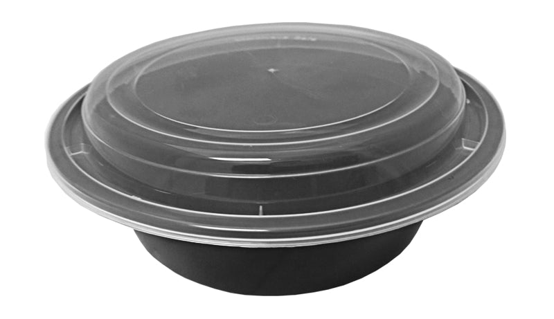 8 oz. Round Microwaveable Deli Container Combo Set (Clear) 48/PK