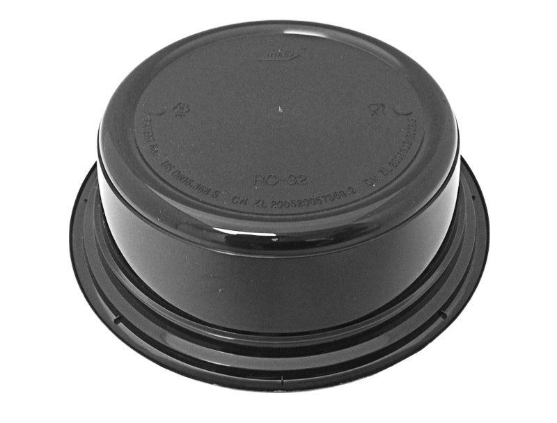 Round Black Plastic Food Takeout Containers with Clear Lids – 7in x 2in –  32oz – 150 per case