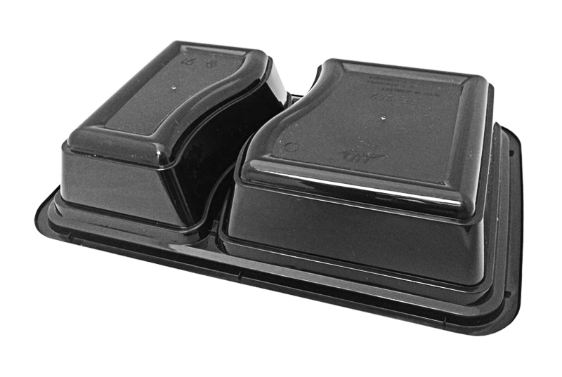 32 oz. Rectangular Black Container w/Lid Combo 150/CS –