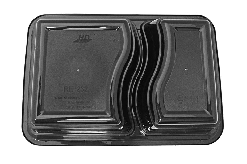 32 oz. Rectangular Black Containers and Lids, Case of 150 – CiboWares