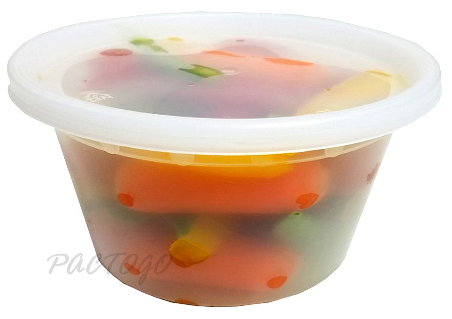 12 oz. Round Microwaveable Deli Container Combo Set (Clear) 48/PK –