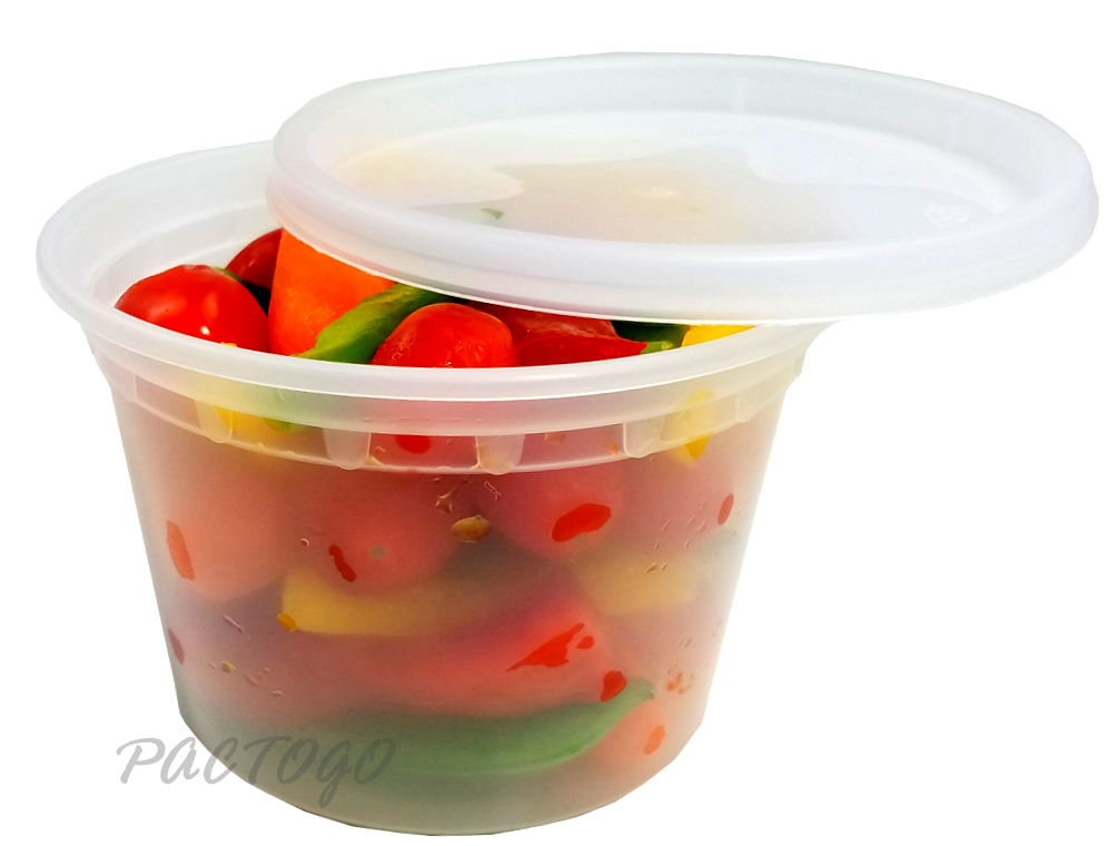 16 oz. Round Microwaveable Deli Container Combo Set (Clear) 48/PK