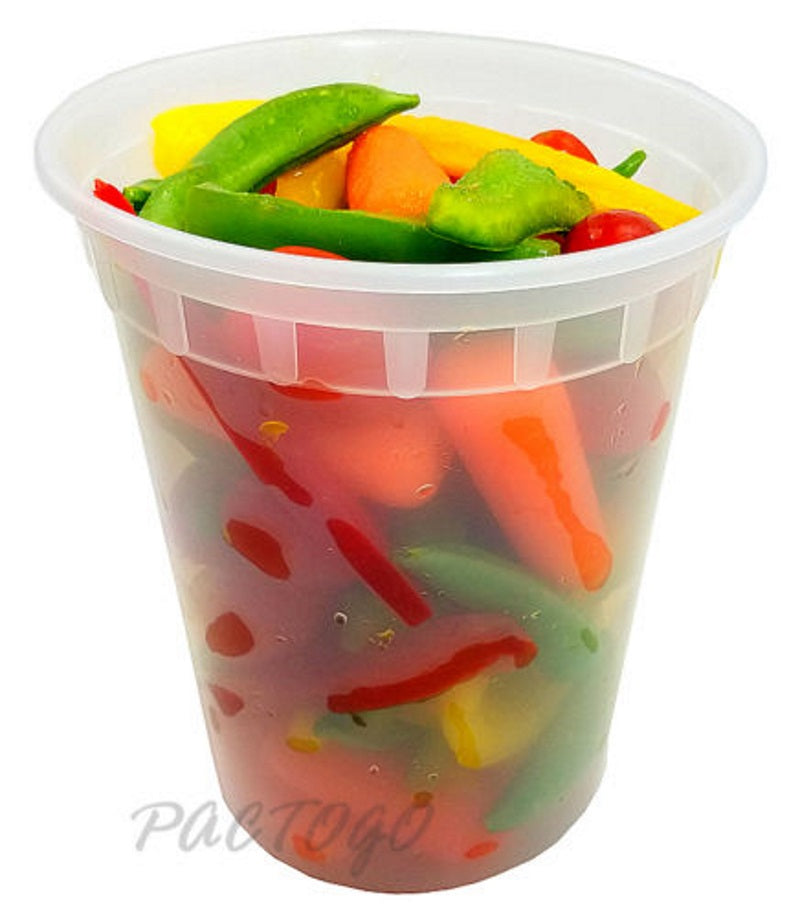 PCM 16/32 Oz Plastic Deli Containers With Lids – 48-Pack, Microwave & Freezer Safe, BPA Free