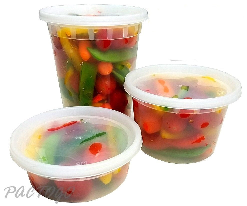 8, 16, 32 oz. Round Microwaveable Deli Containers w/Lid