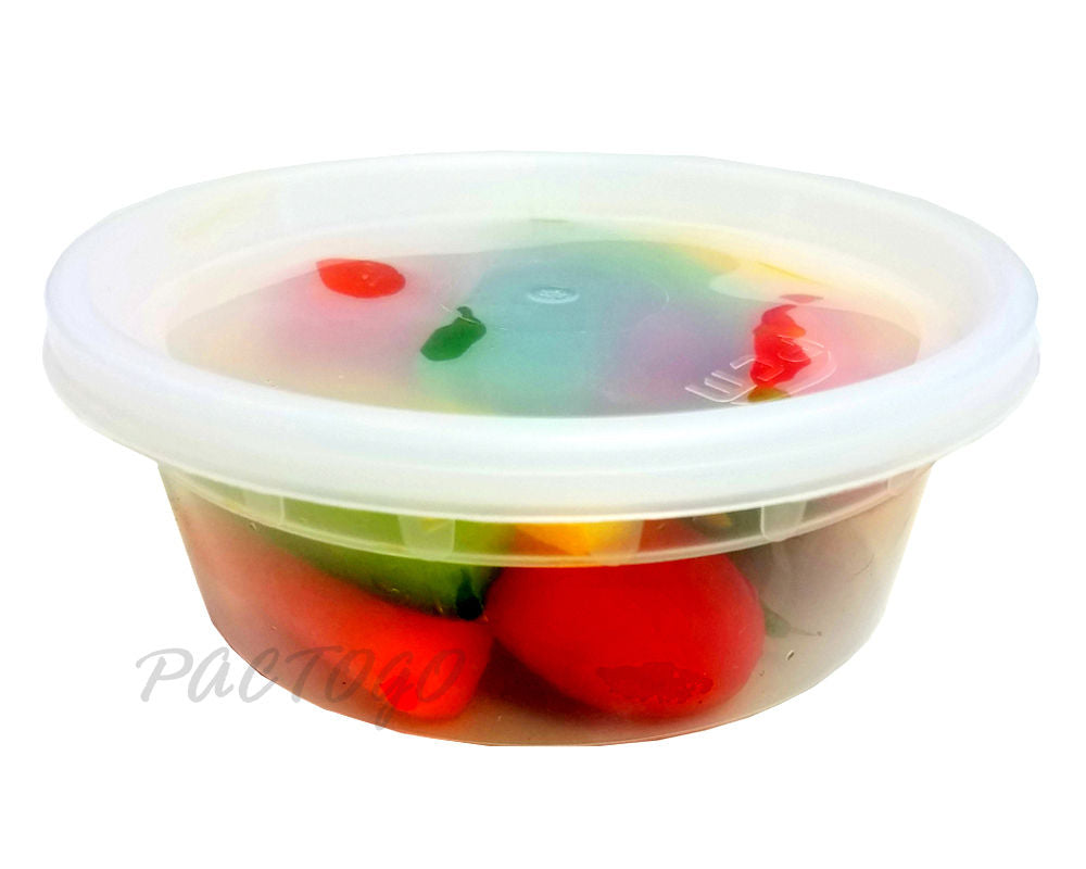 8 oz. Round Microwaveable Soup Container w/Lid Combo