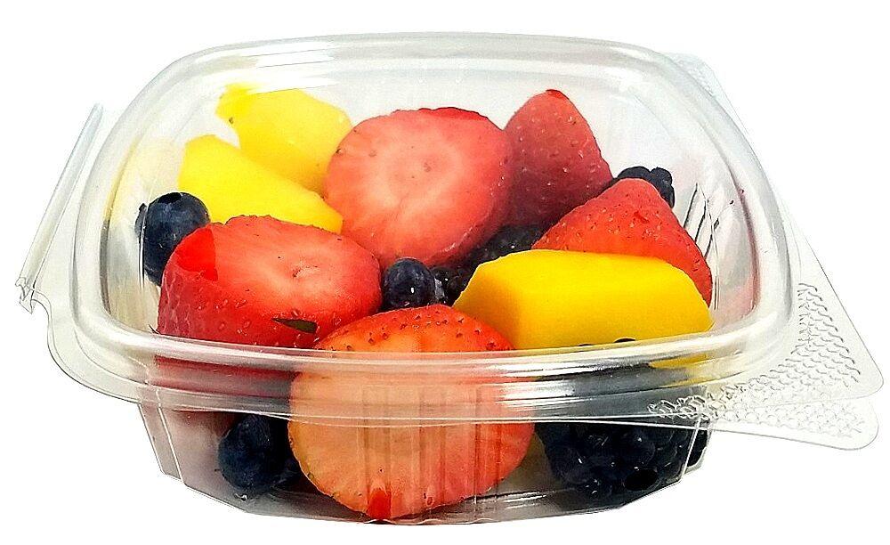Choice 12 oz. Clear RPET Hinged Deli Container - 200/Case