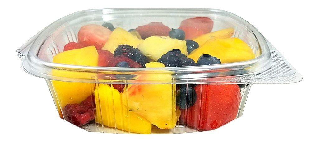 Choice 16 oz. Clear RPET Hinged Deli Container - 200/Case