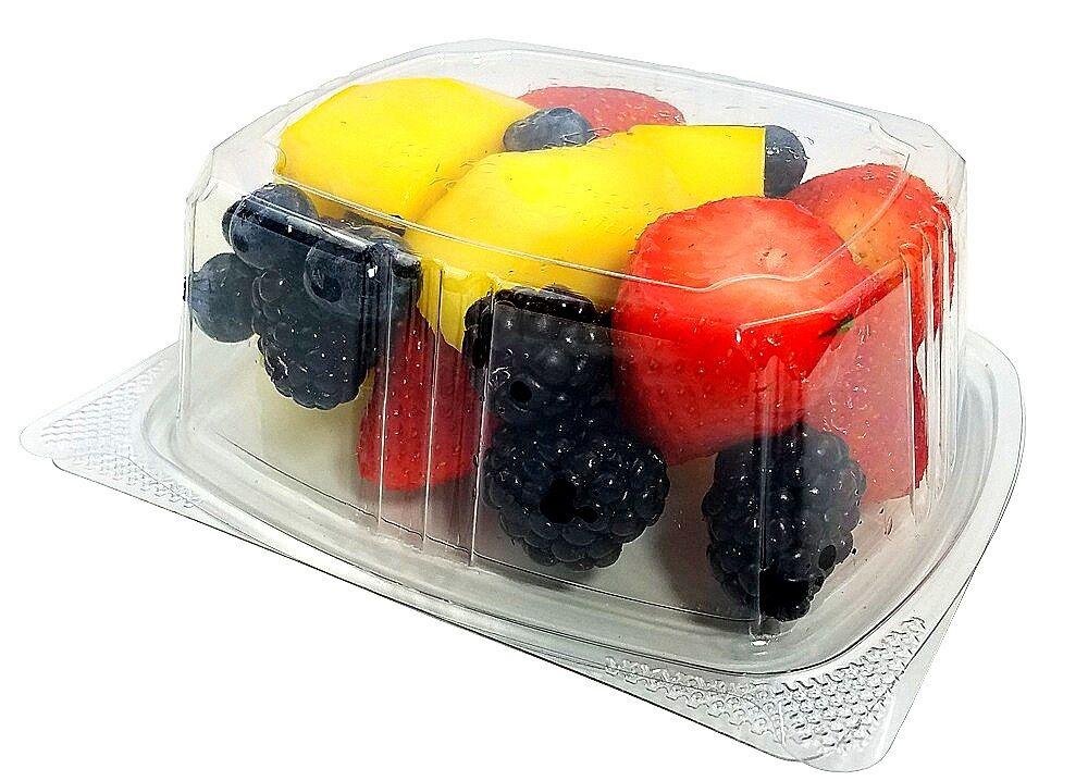 Choice 12 oz. Clear RPET Hinged Deli Container - 50/Pack